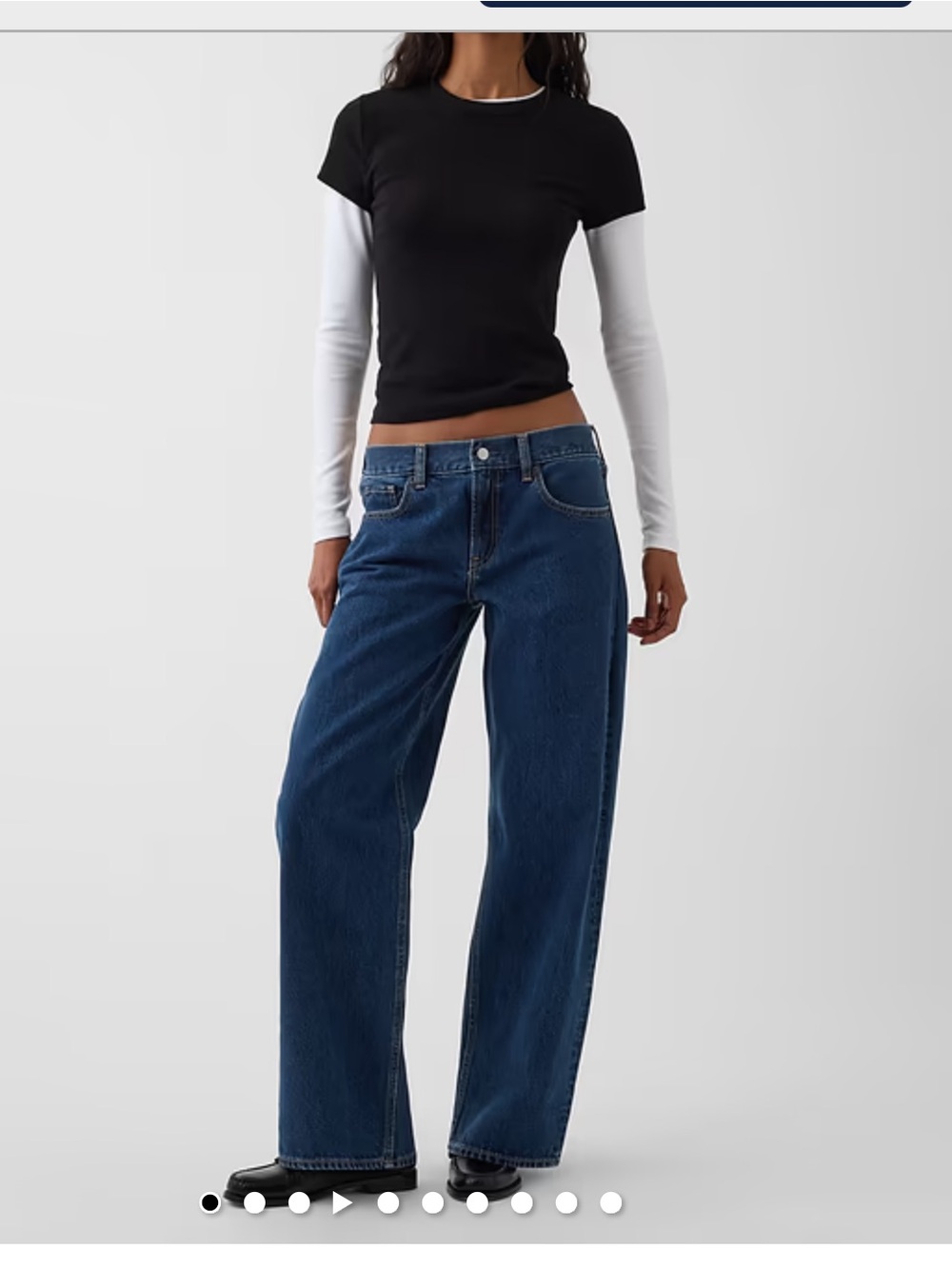 GAP x Hailey Women's Wide Leg Jeans in Deep Blue Denim